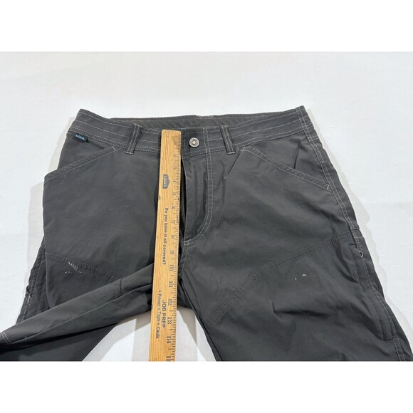 KUHL Charcoal Gray Cargo Carpenter Pockets Hiking Shorts Mens Nylon Sz 34 FLAWS - Picture 6 of 12